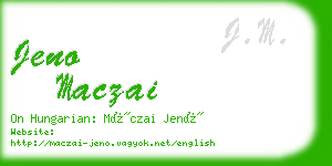 jeno maczai business card